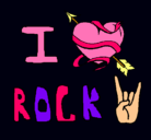 Dibujo I love rock pintado por patry1234