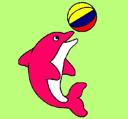 Dibujo Delfín jugando con una pelota pintado por CR7_