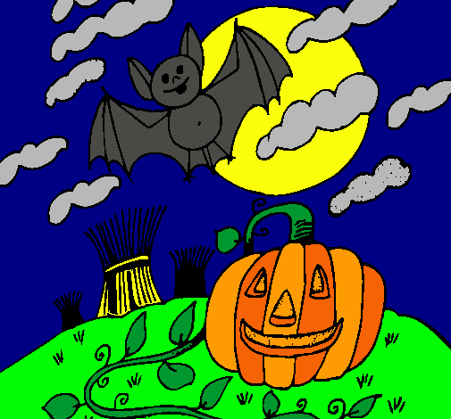 Dibujo Paisaje de Halloween pintado por mariapucel