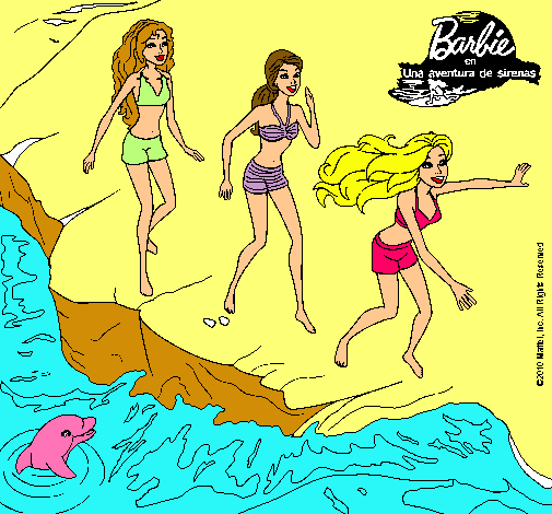 Barbie y sus amigas en la playa