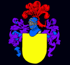 Dibujo Escudo de armas y casco pintado por maurcio