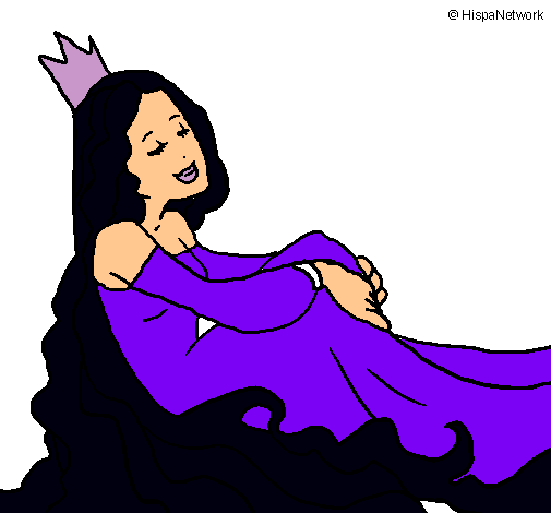Dibujo Princesa relajada pintado por MariaG