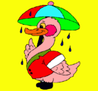 Dibujo Pato bajo la lluvia pintado por patyfer