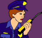 Dibujo Policía con el walkie pintado por Laura4