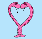 Dibujo Serpientes enamoradas pintado por miley7303