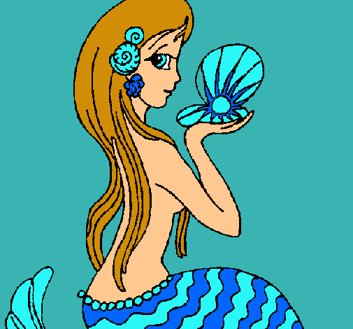 Dibujo Sirena y perla pintado por ANTONELLA2