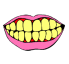 Dibujo Boca y dientes pintado por yesritos