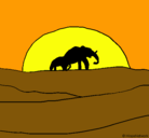 Dibujo Elefante en el amanecer pintado por rru4