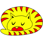Dibujo Gato durmiendo pintado por pikachu