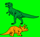 Dibujo Triceratops y tiranosaurios rex pintado por rsemers 