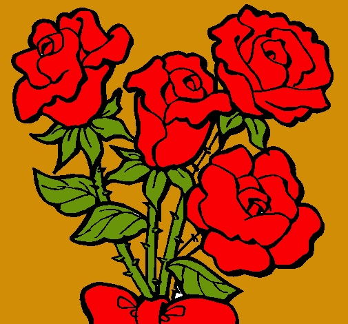 Dibujo Ramo de rosas pintado por tincho