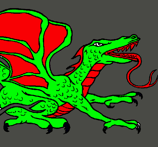 Dibujo Dragón réptil pintado por Jairito