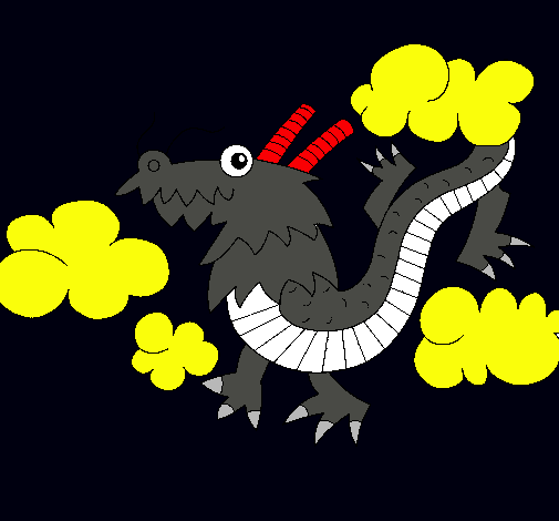 Dibujo Dragón chino pintado por Jairito