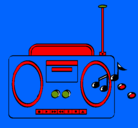 Dibujo Radio cassette 2 pintado por cemin