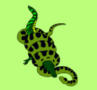 Dibujo Anaconda y caimán pintado por cari