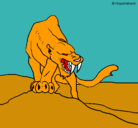 Dibujo Tigre con afilados colmillos pintado por Jairito