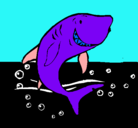 Dibujo Tiburón pintado por garrita