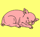 Dibujo Cerdo durmiendo pintado por PINTADI