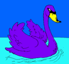 Dibujo Cisne en el agua pintado por cisne 