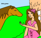 Dibujo Princesa y caballo pintado por miley7303