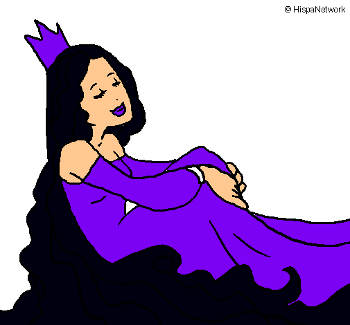Dibujo Princesa relajada pintado por MariaG