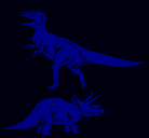 Dibujo Triceratops y tiranosaurios rex pintado por daiker