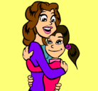 Dibujo Madre e hija abrazadas pintado por alejaca