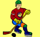 Dibujo Jugador de hockey sobre hielo pintado por cotora