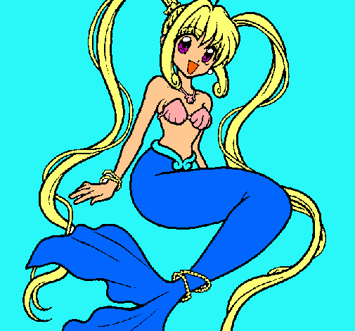 Dibujo Sirena con perlas pintado por Angel21