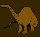 Dibujo Braquiosaurio II pintado por real