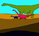 Dibujo Familia de Braquiosaurios pintado por pablo1