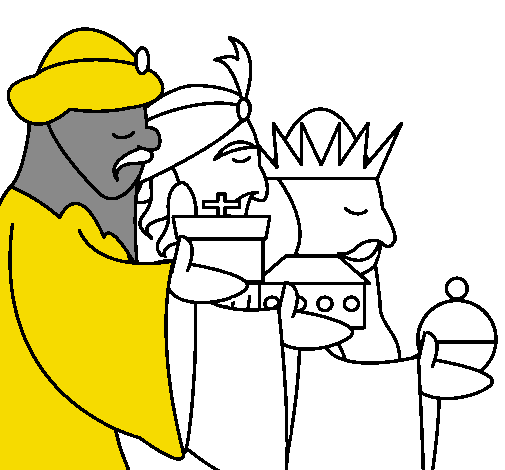 Dibujo Los Reyes Magos 3 pintado por mariapucel