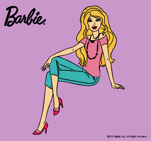 Dibujo Barbie moderna pintado por venus10