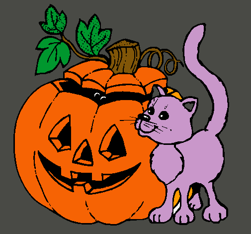 Calabaza y gato