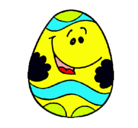 Dibujo Huevo de pascua feliz pintado por huevo