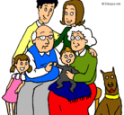 Dibujo Familia pintado por viejito