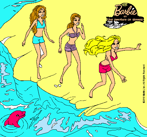 Barbie y sus amigas en la playa