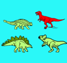 Dibujo Dinosaurios de tierra pintado por dinasauritos