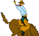 Dibujo Vaquero en caballo pintado por lauradm