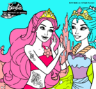 Dibujo Barbie se despiede de la reina sirena pintado por katiiii