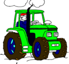 Dibujo Tractor en funcionamiento pintado por victoryanto