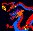 Dibujo Dragón chino pintado por gatha