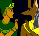 Dibujo Ramsés y Anubis pintado por umba