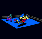 Dibujo Lucha en el ring pintado por gandia