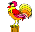 Dibujo Gallo cantando pintado por gallo
