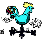 Dibujo Veletas y gallo pintado por toneti