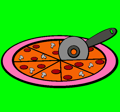 Dibujo Pizza pintado por alejaca