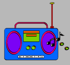 Dibujo Radio cassette 2 pintado por Mushroom