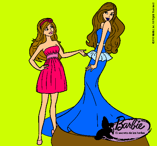 Dibujo Barbie estrena vestido pintado por nirma23