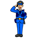 Dibujo Policía saludando pintado por fabri